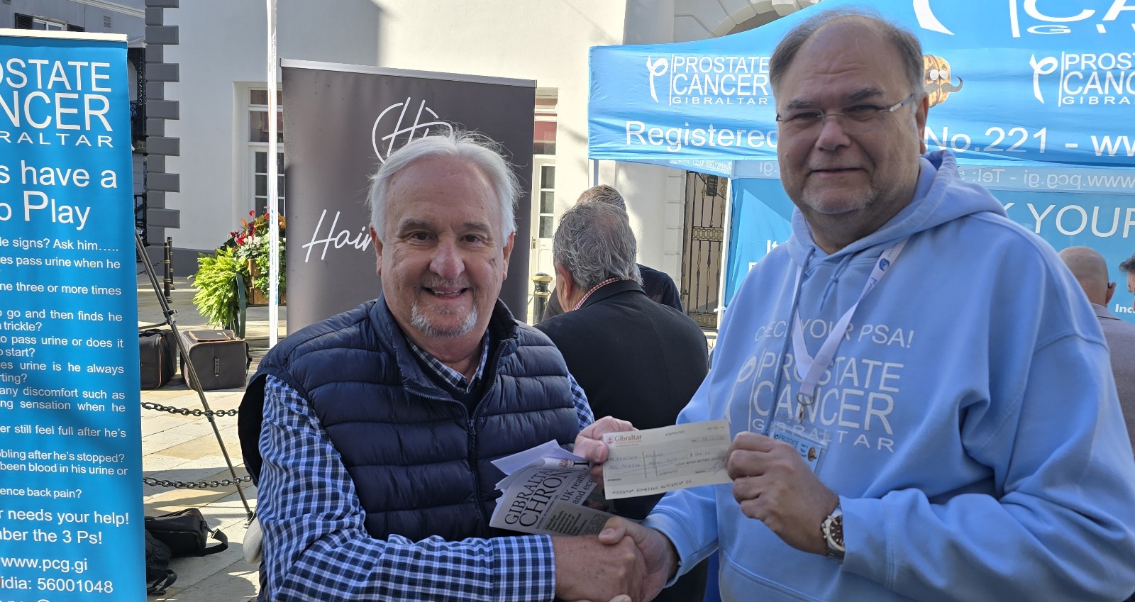 Community donation and support for Prostate Cancer Gibraltar