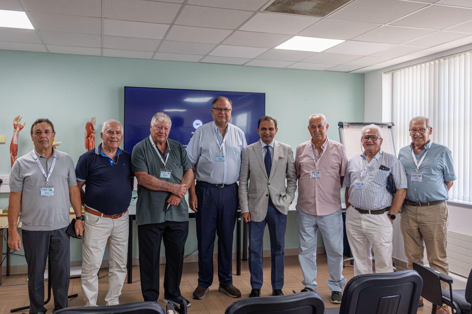 Members of Prostate Cancer Gibraltar committee with Professor Prokar Dasgupta.