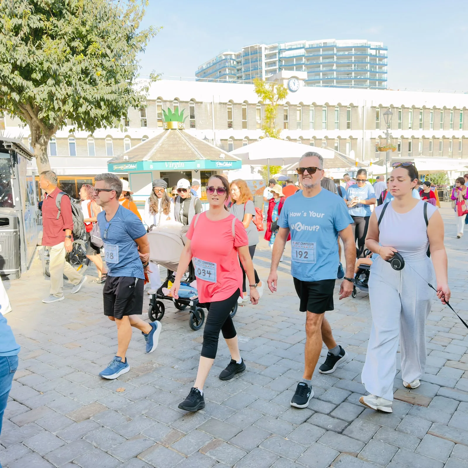 Participants beginning the Walnut Fun Walk at Casemates Square Gibraltar